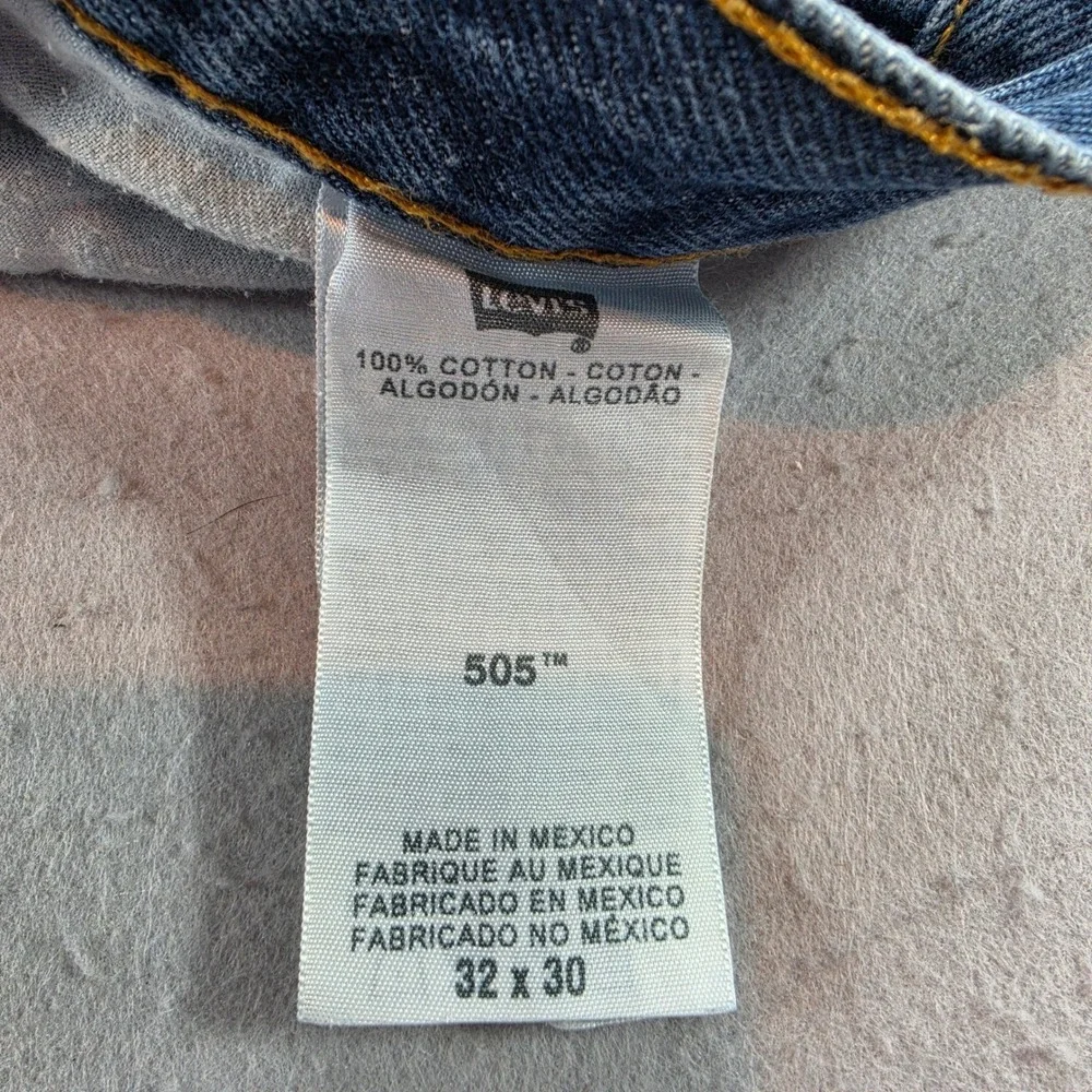 Levis 505 Regular Fit Straight Leg Blue Denim Jeans Mens 32x30 Medium Wash